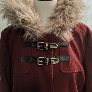 ASOS Long peacoat w/ fur trim